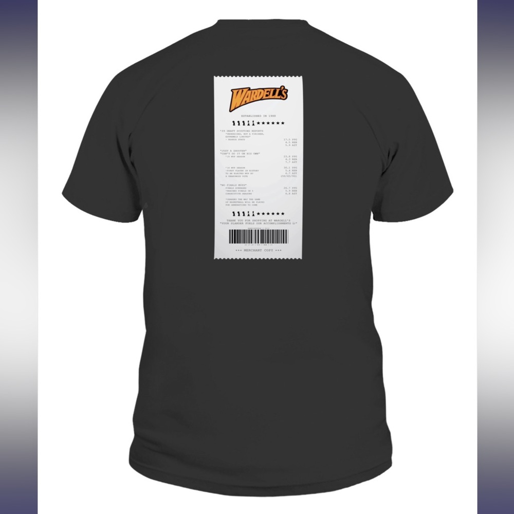 WARDELL’S Warriors NBA We Keep All Receipts Steph Curry Black Graphic Tee EUC